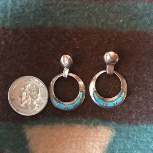 SOLD. NA Sterling with Turquoise inlay Earrings
